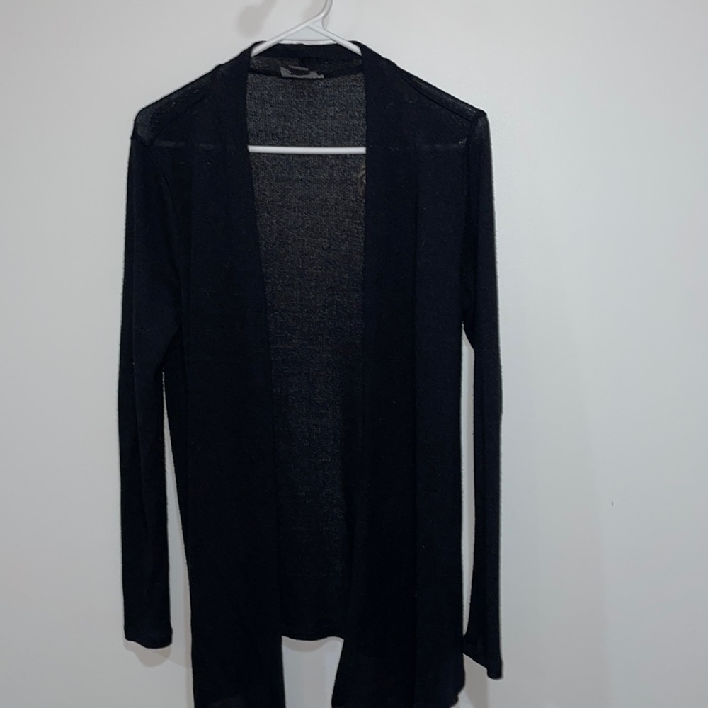 Medium Length Black Cardigan